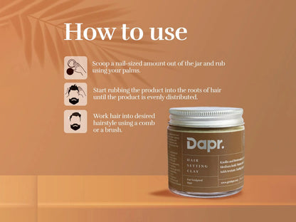Dapr. Hair Setting Clay For Sculpted Hair