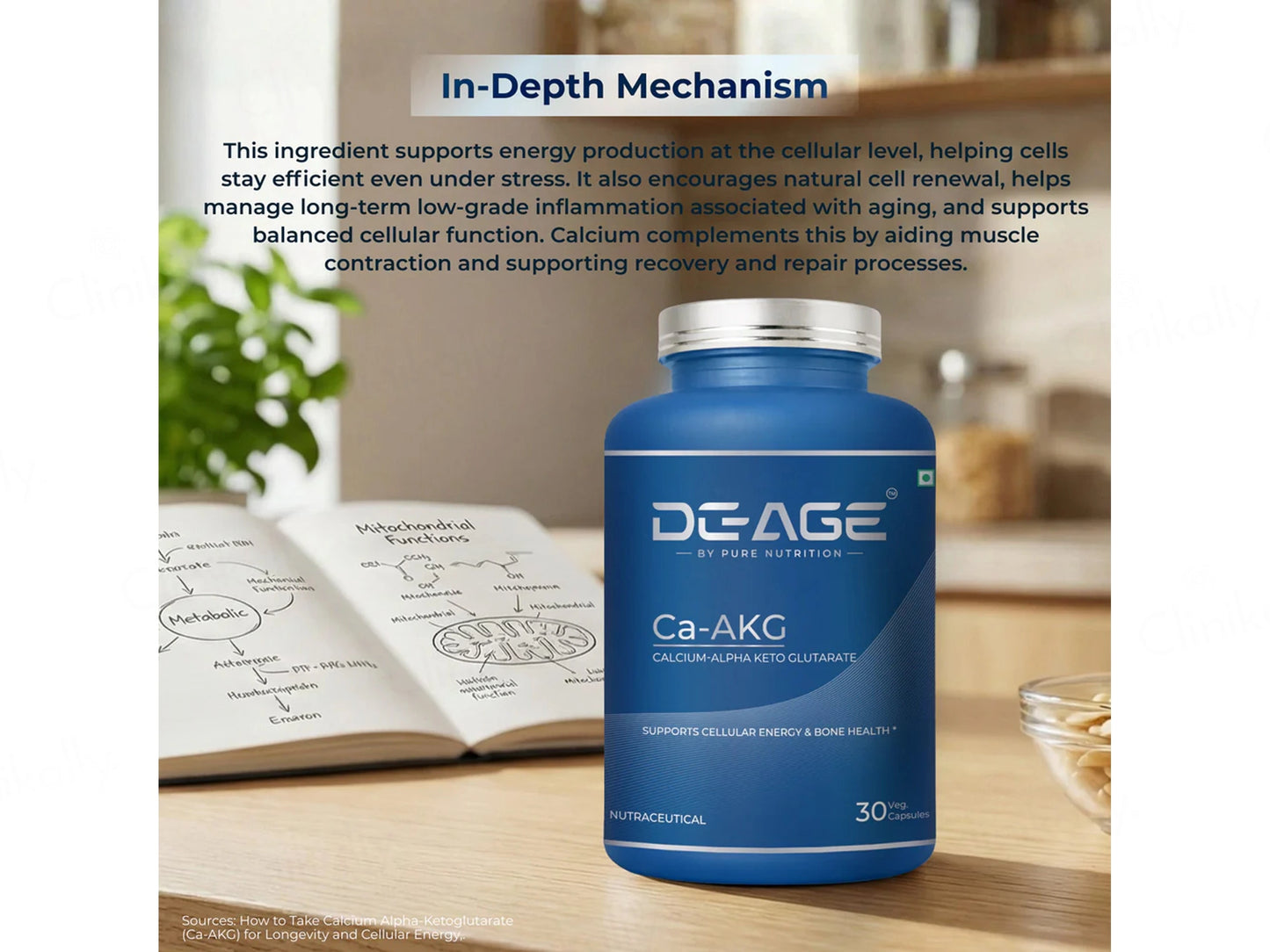 DeAge Ca-AKG Nutraceutical Veg Capsule