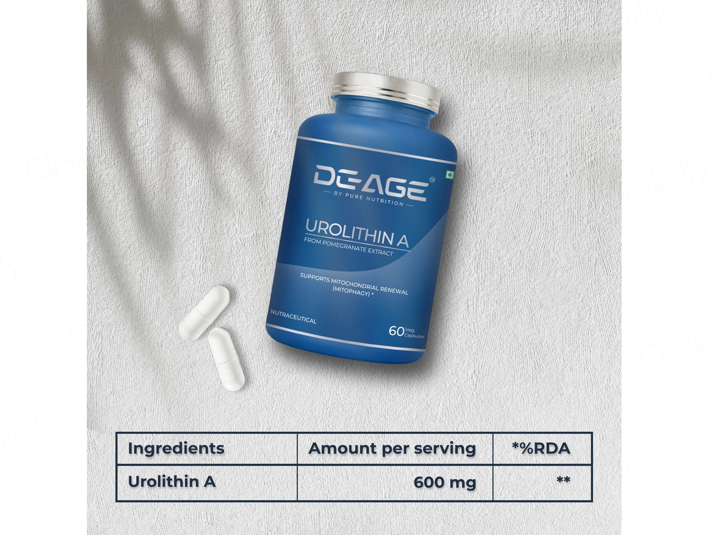 DeAge Urolithin-A Nutraceutical Veg Capsule
