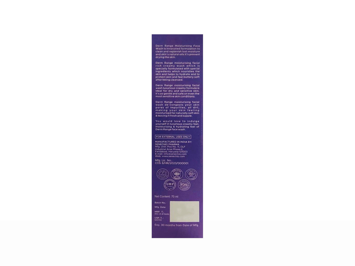 Derm Range Moisturizing Facewash