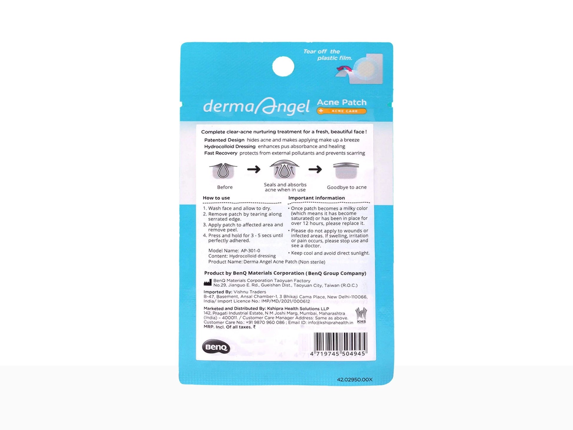 Derma Angel Acne Patch Day Usage
