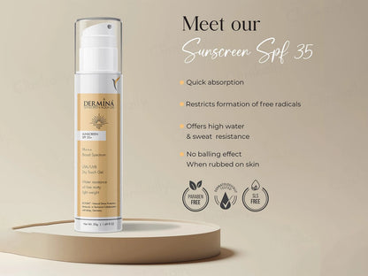 Dermina Aqua Dry Touch Gel Sunscreen SPF 35 PA