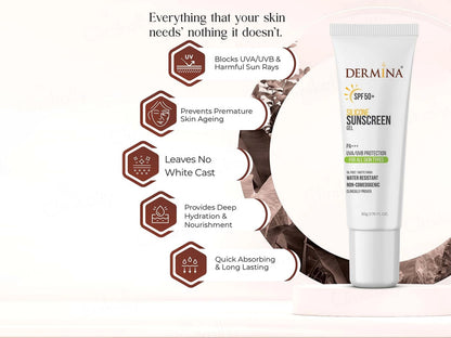 Dermina Silicone Sunscreen Gel SPF 50 PA