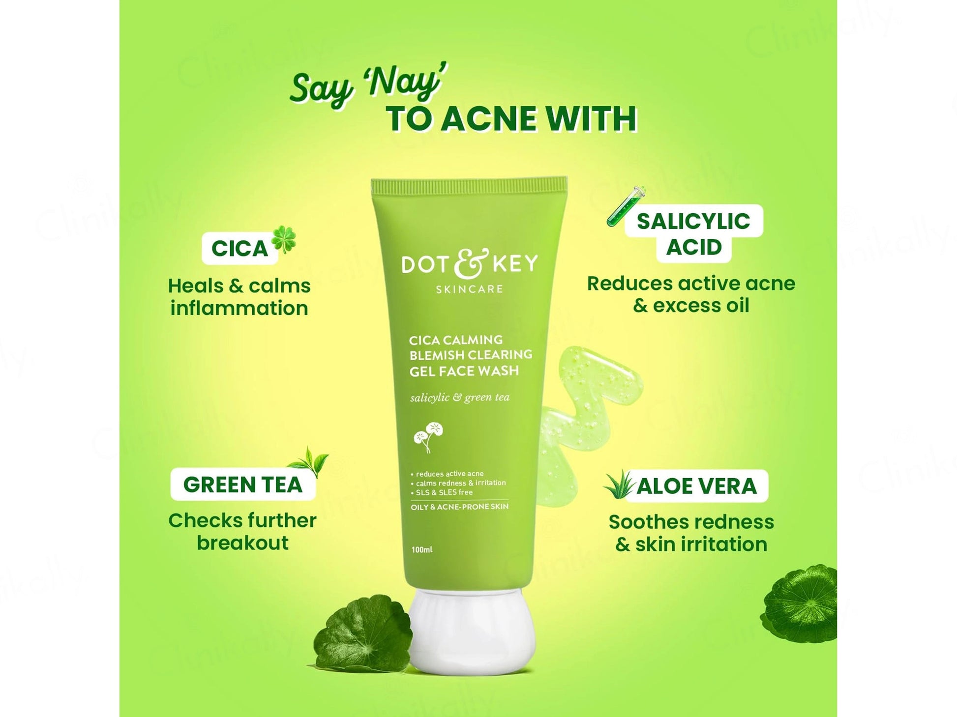 Dot and  Key Cica Calming Blemish Clearing Gel Face Wash