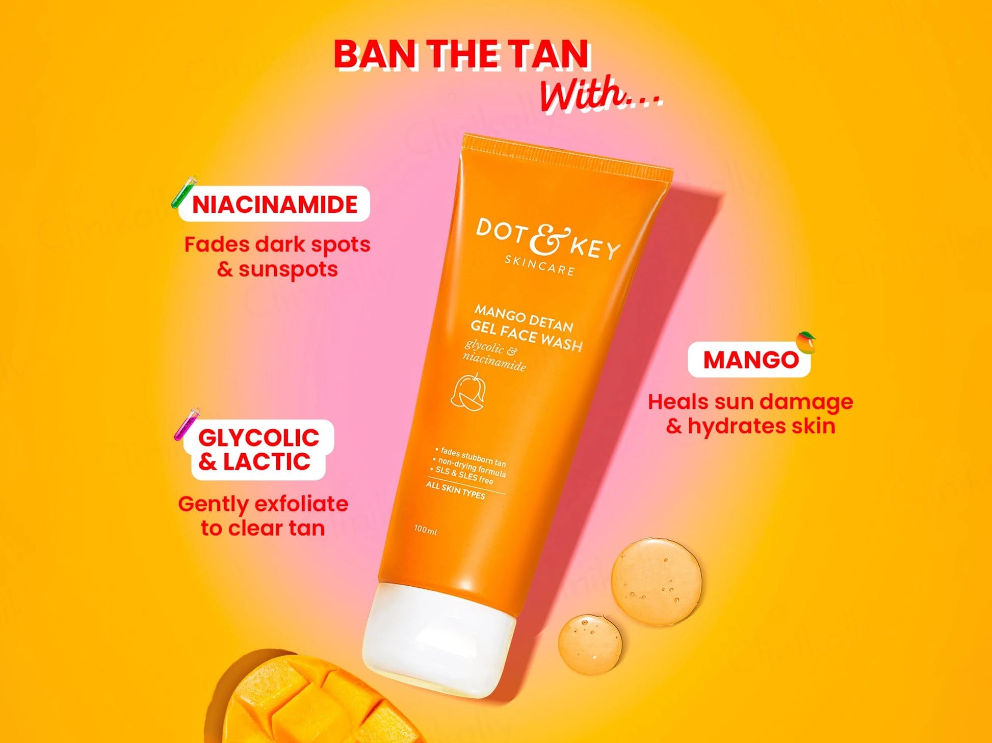 Dot and  Key Mango Detan Gel Face Wash