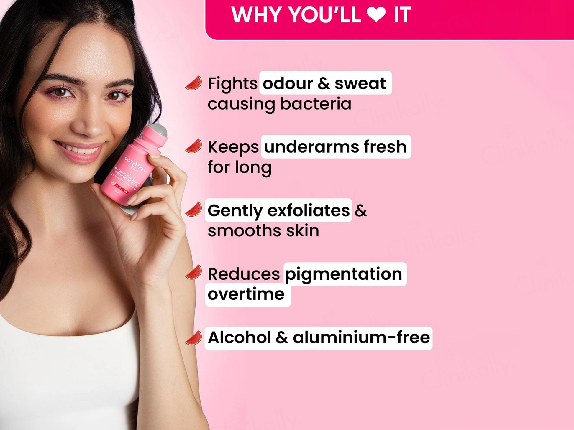 Dot and  Key Watermelon Cooling Underarm Roll-On
