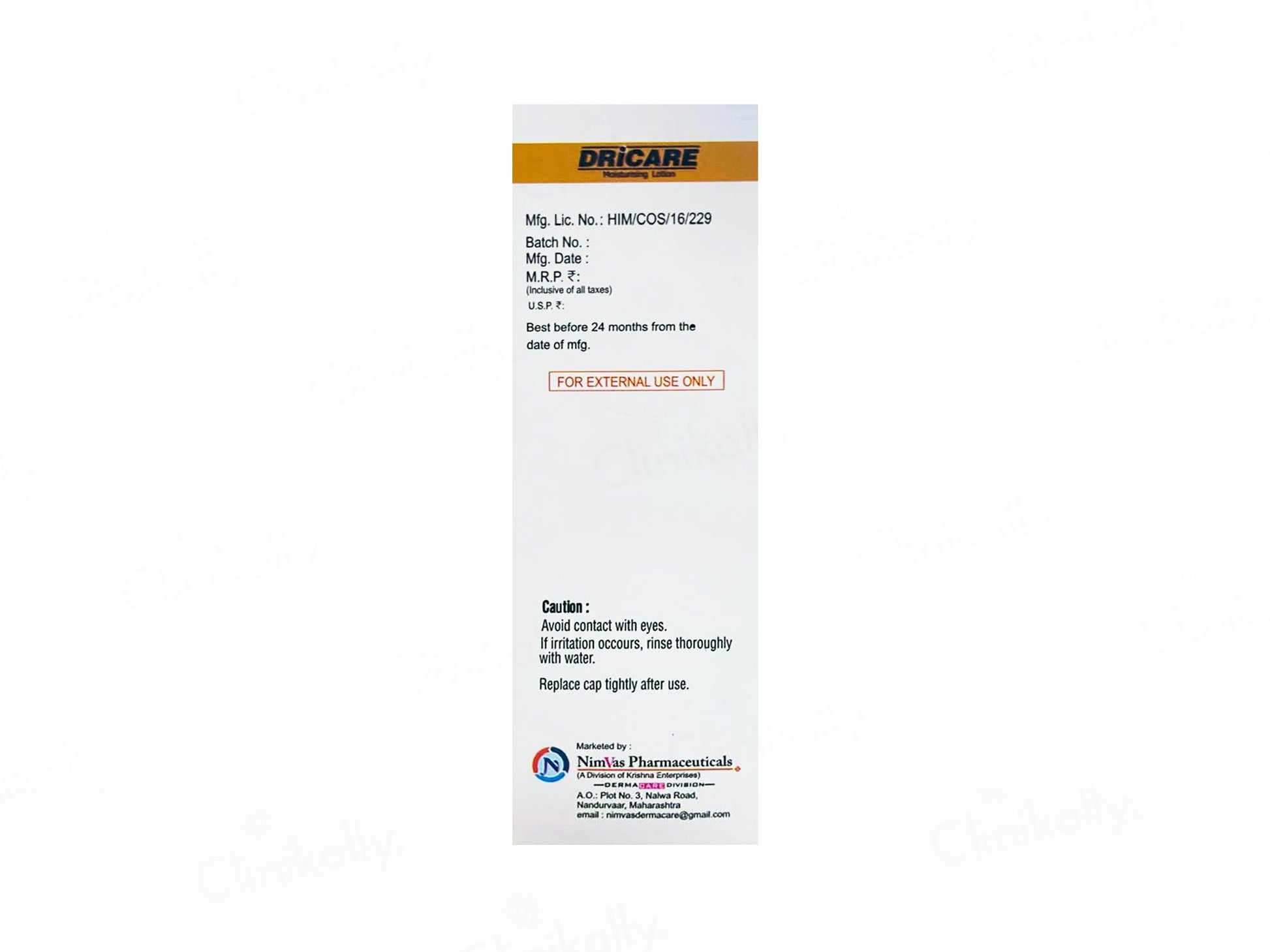 Dricare Moisturising Lotion