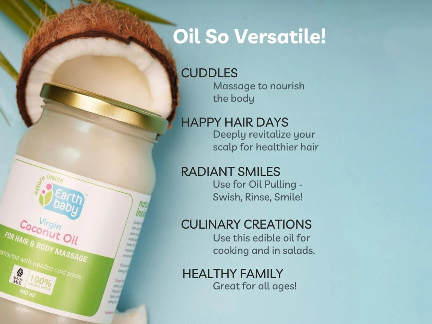 Earth Baby Virgin Coconut Oil For Hair and  Body Massage