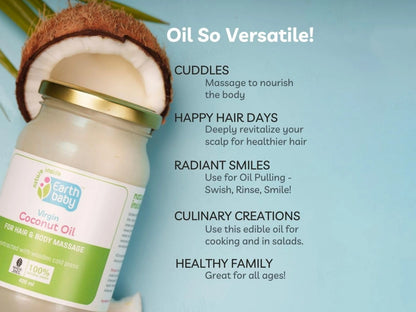 Earth Baby Virgin Coconut Oil For Hair and  Body Massage