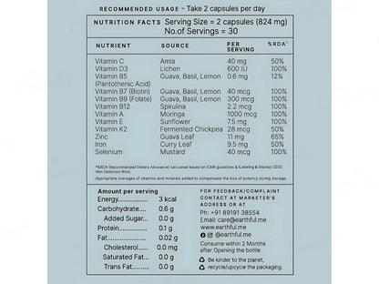 Earthful Men Multivitamin 18 Nutraceutical Veg Capsule