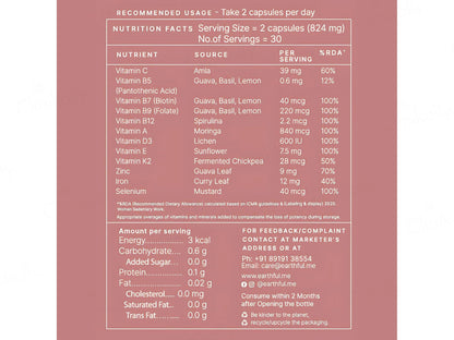 Earthful Women Multivitamin 18 Nutraceutical Veg Capsule