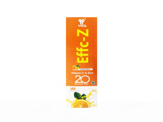 Effc-Z Vitamin C and  Zinc Effervescent Tablet - Orange Flavour