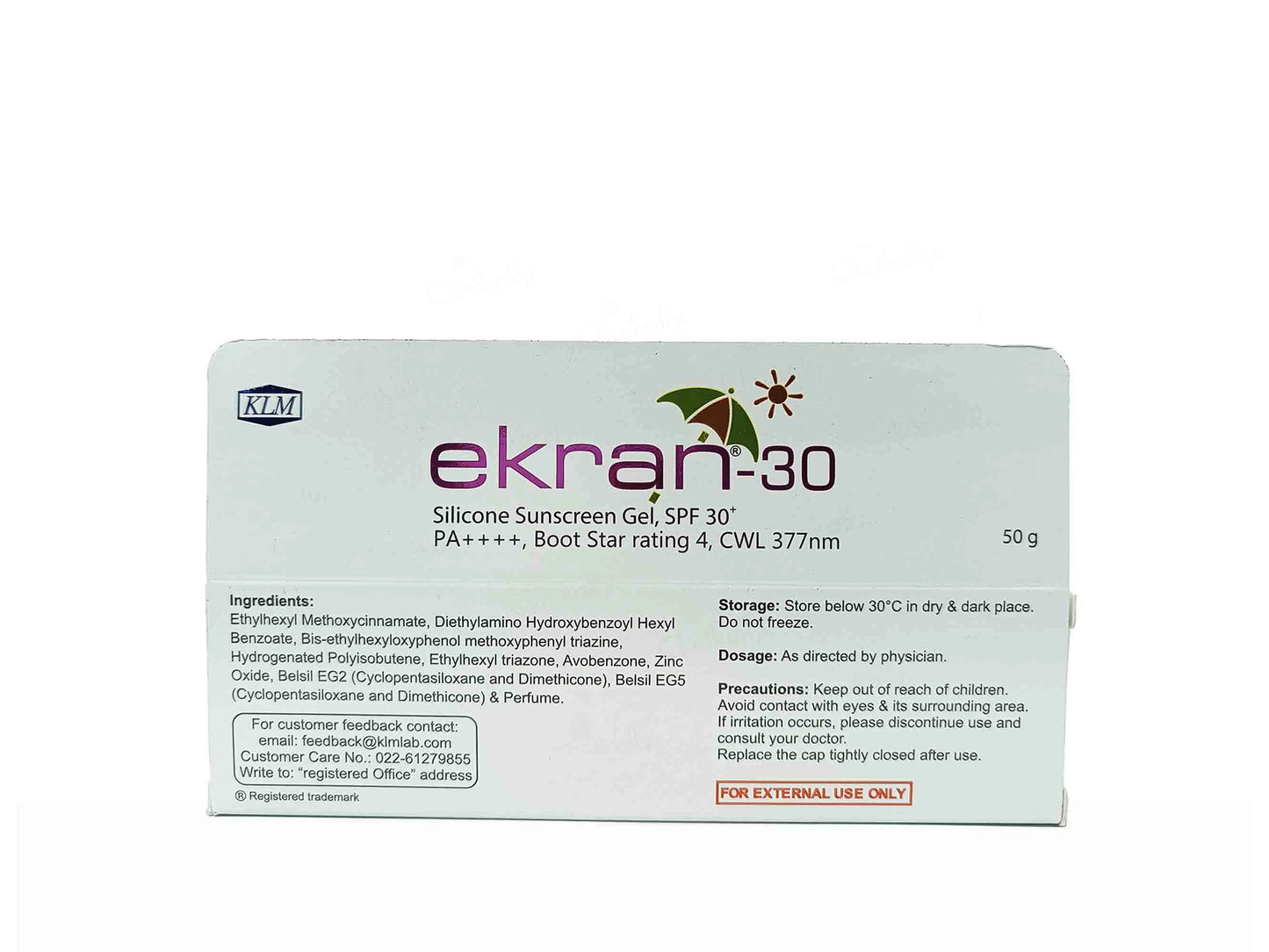 Ekran-30 Silicone Sunscreen Gel SPF 30 PA