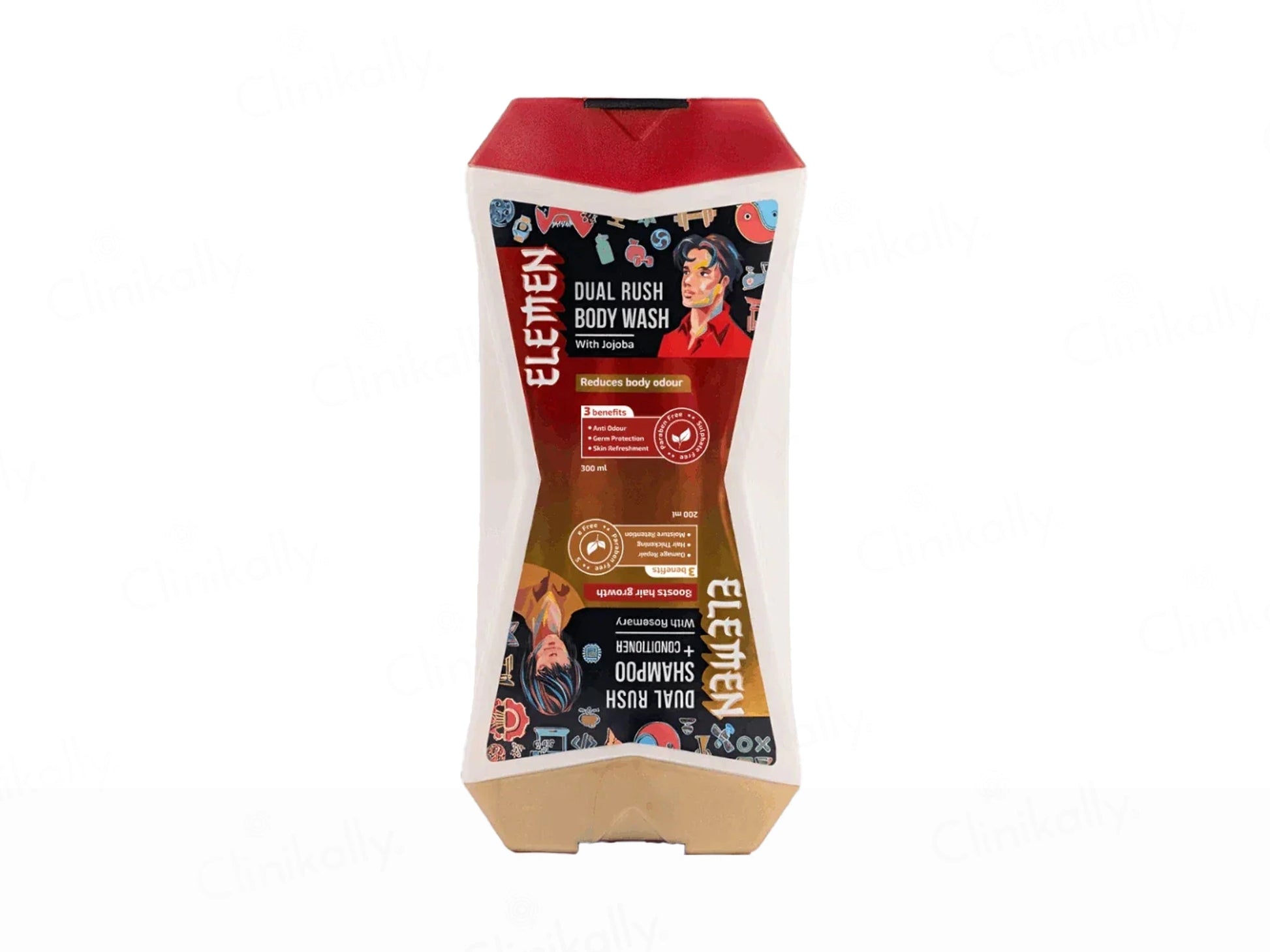 Elemen Dual Rush Body Wash 300 ml and  Shampoo  Conditioner 200 ml