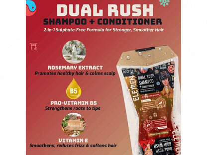 Elemen Dual Rush Body Wash 300 ml and  Shampoo  Conditioner 200 ml