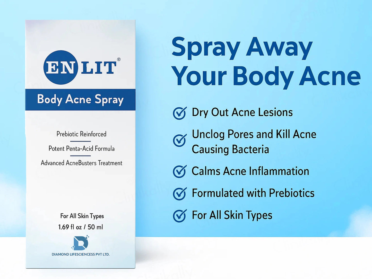 Enlit Prebiotic Body Acne Spray