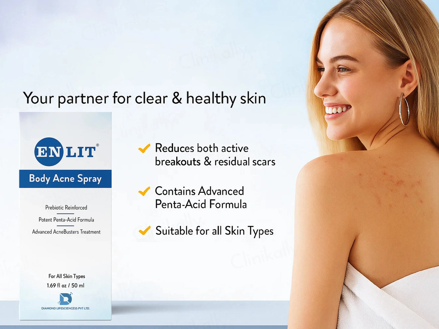 Enlit Prebiotic Body Acne Spray