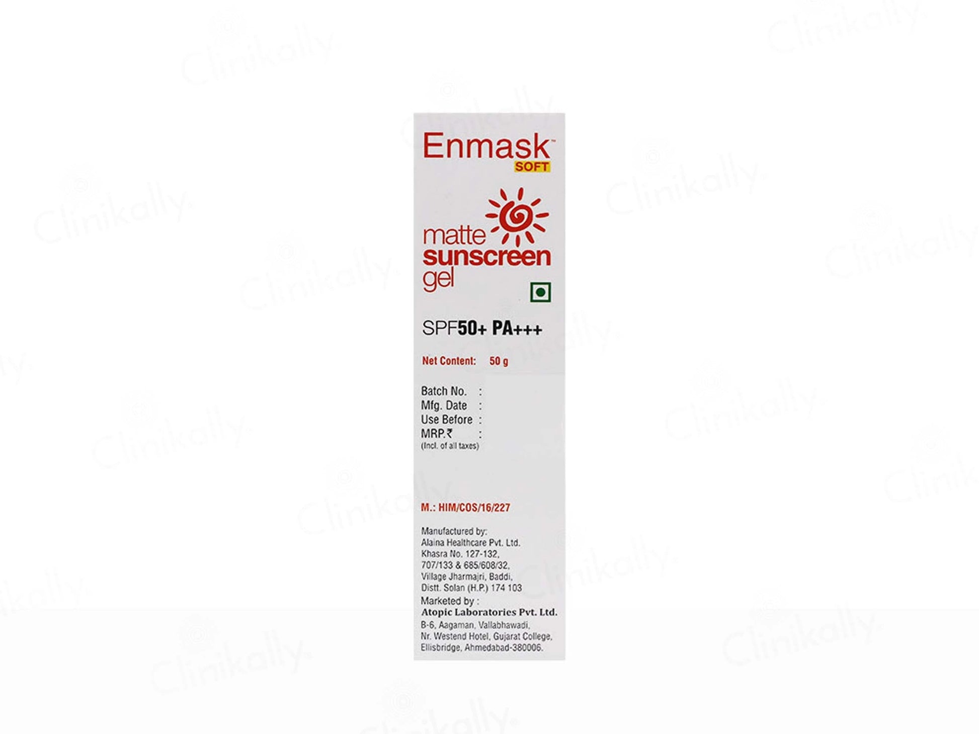 Enmask Soft Matte Sunscreen Gel SPF 50 PA