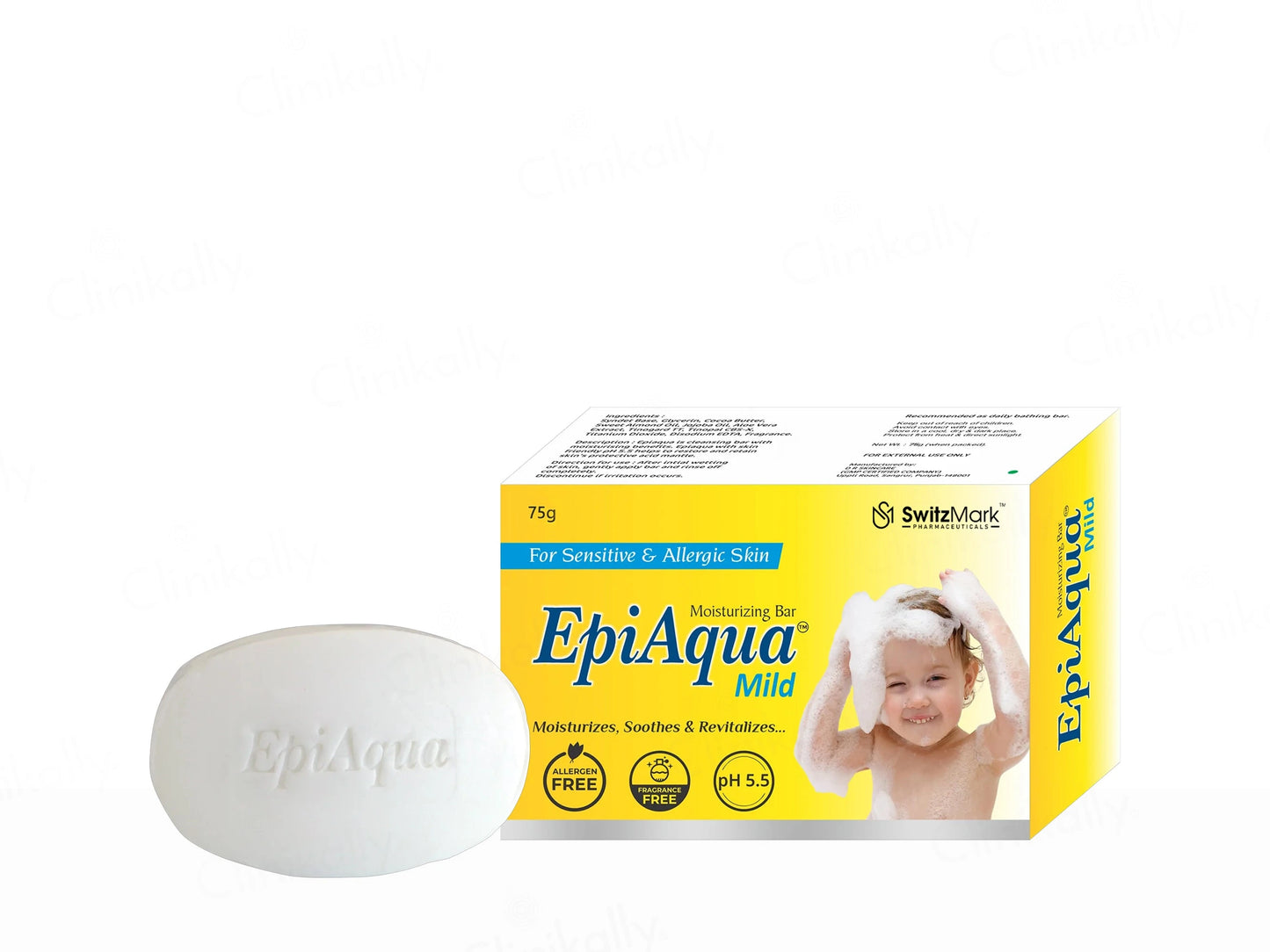 Epiaqua Mild Moisturizing Bar For Sensitive and  Allergic Skin