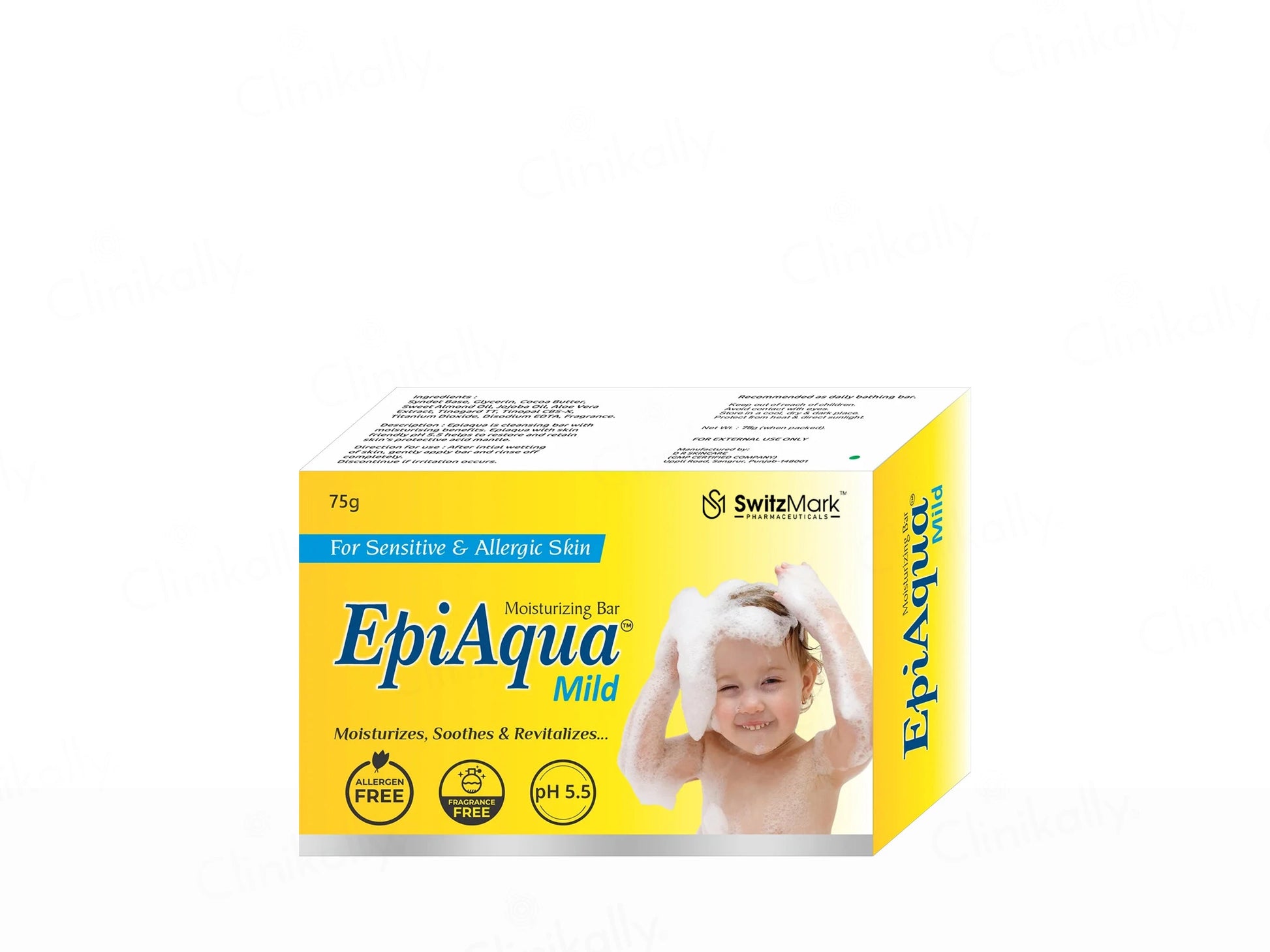 Epiaqua Mild Moisturizing Bar For Sensitive and  Allergic Skin