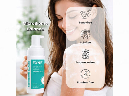 Exne Prebiotics Soothing and  Hydrating Foaming Gentle Body Wash