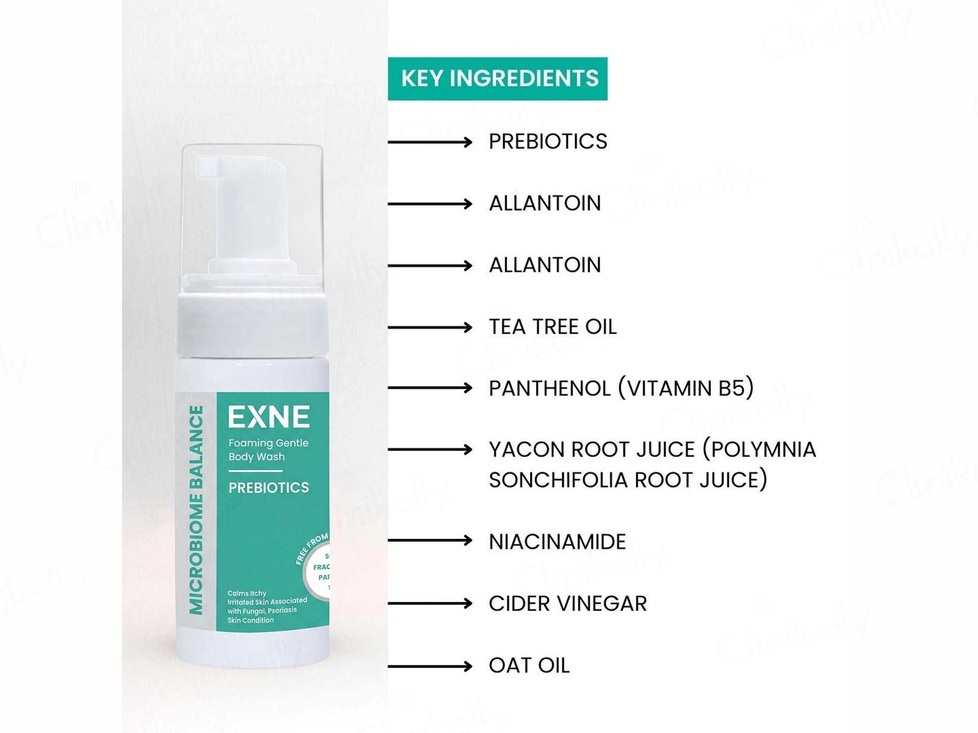 Exne Prebiotics Soothing and  Hydrating Foaming Gentle Body Wash