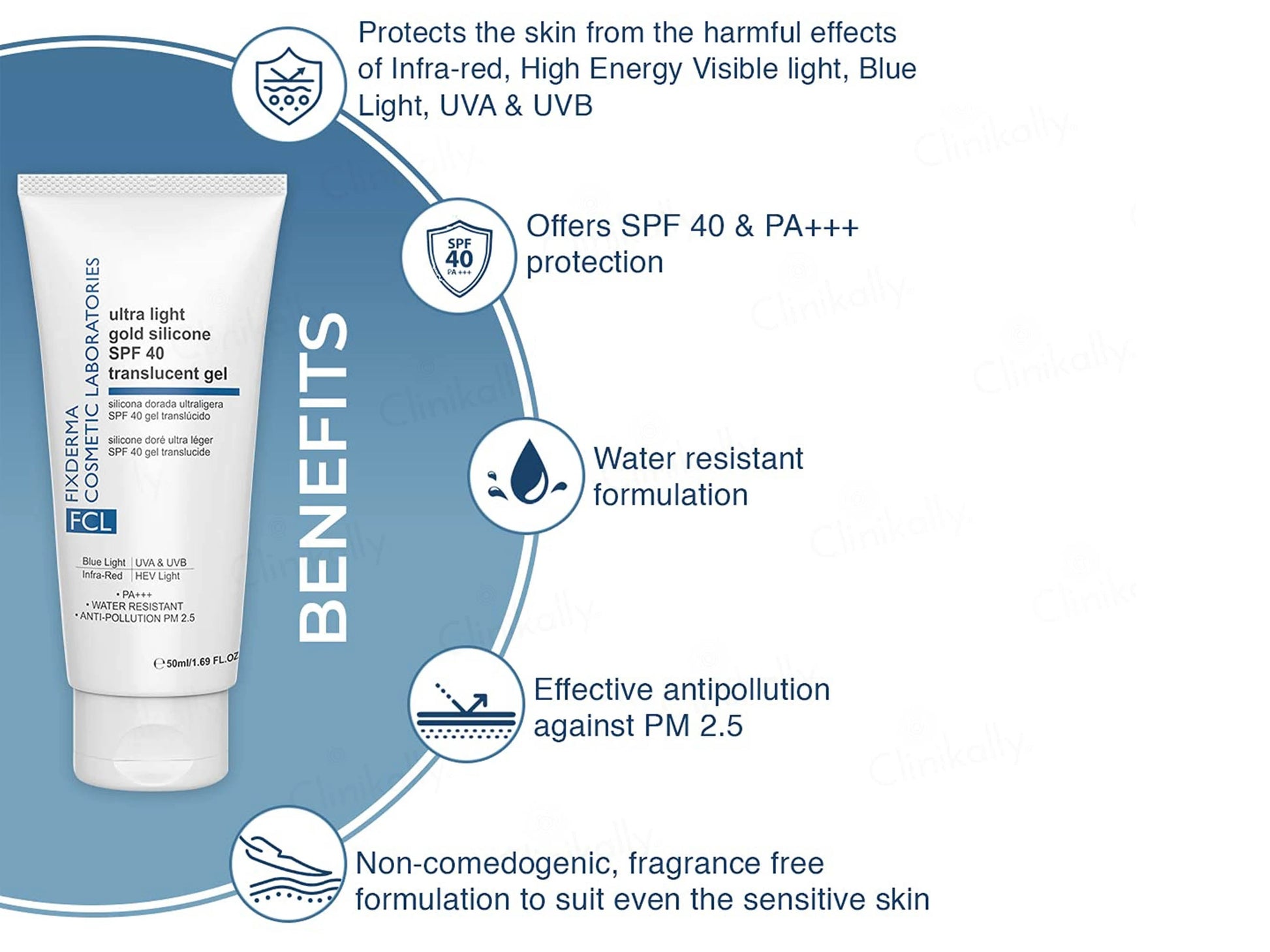 FCL Ultra Light Gold Silicone Translucent Gel SPF 40 PA