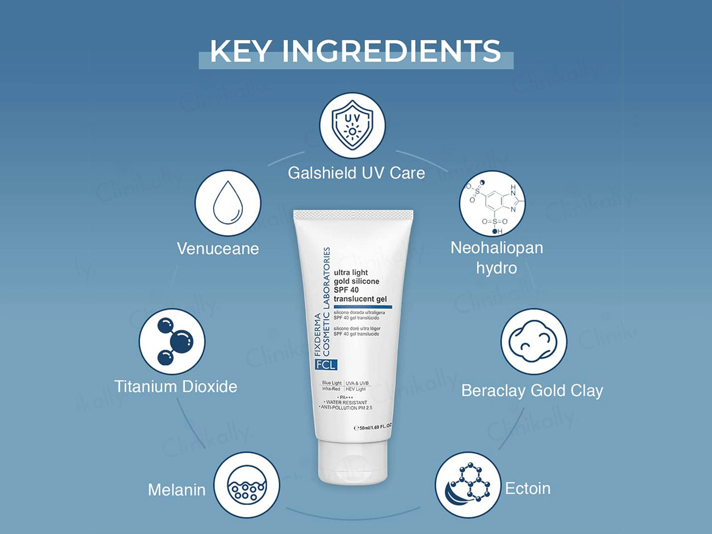 FCL Ultra Light Gold Silicone Translucent Gel SPF 40 PA