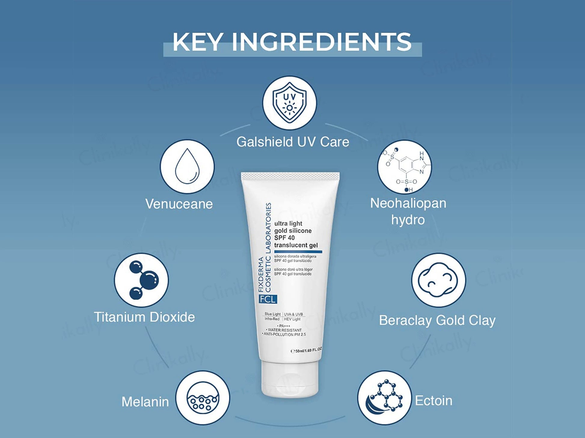 FCL Ultra Light Gold Silicone Translucent Gel SPF 40 PA