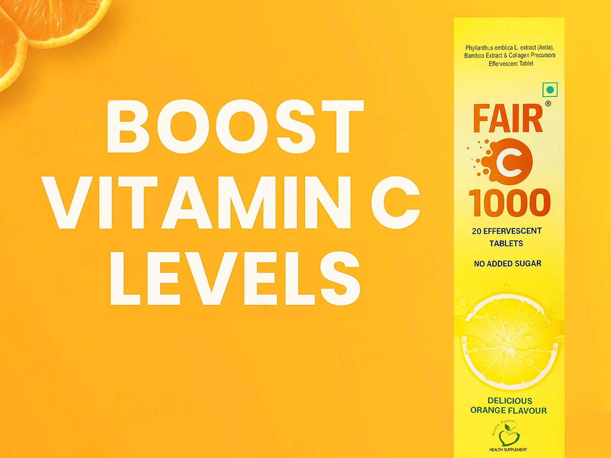 Fair C 1000 Effervescent Tablet - Delicious Orange Flavour