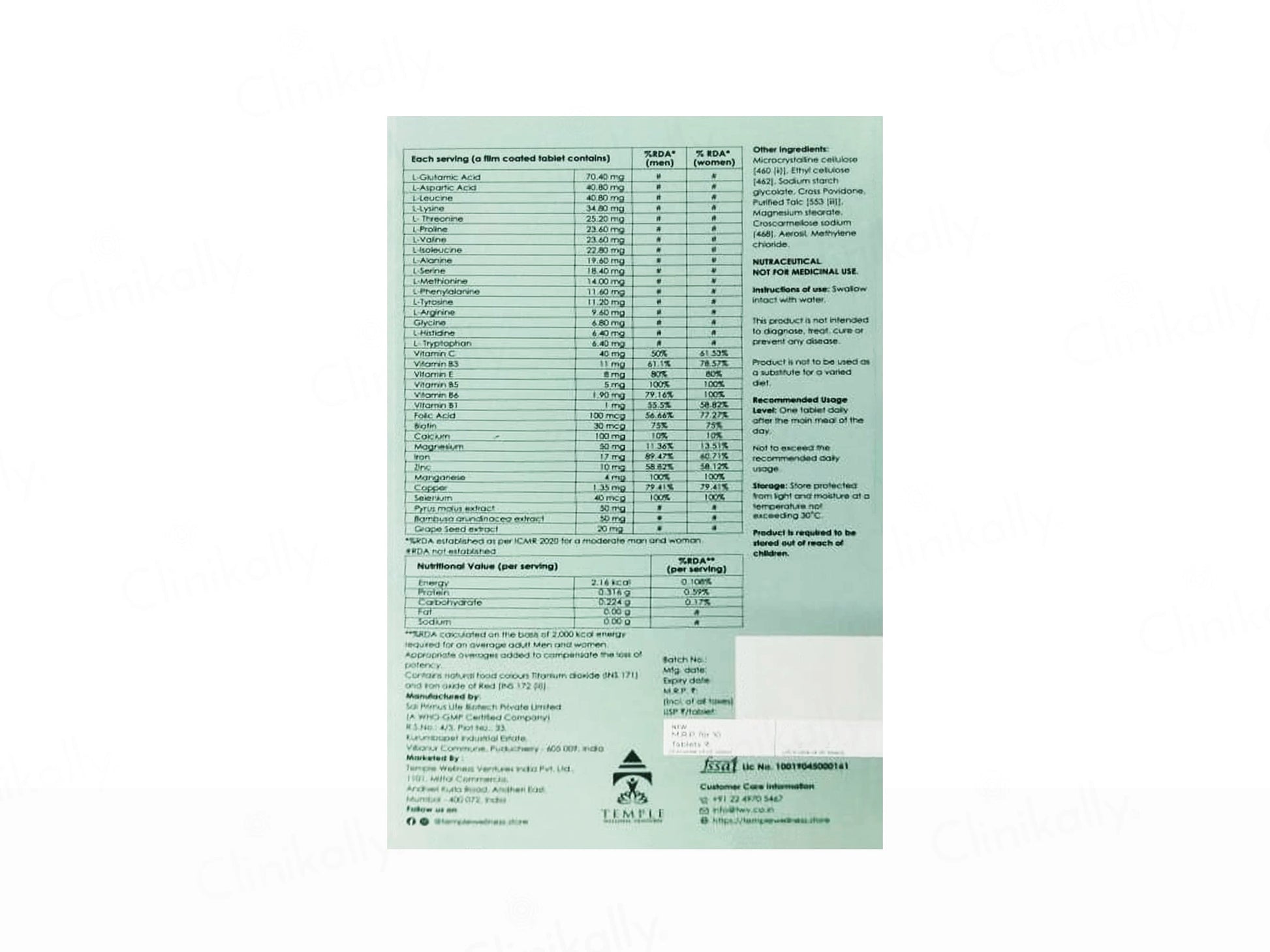 Folligen-H Hair Growth Nutraceutical Tablet