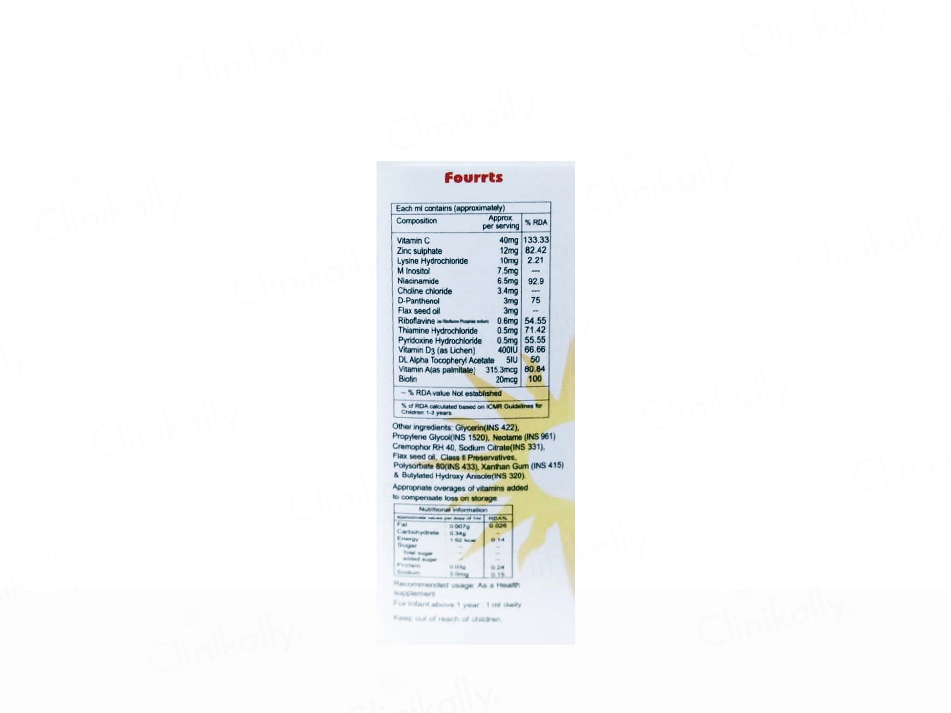 Fourts B Health Supplement Oral Drops