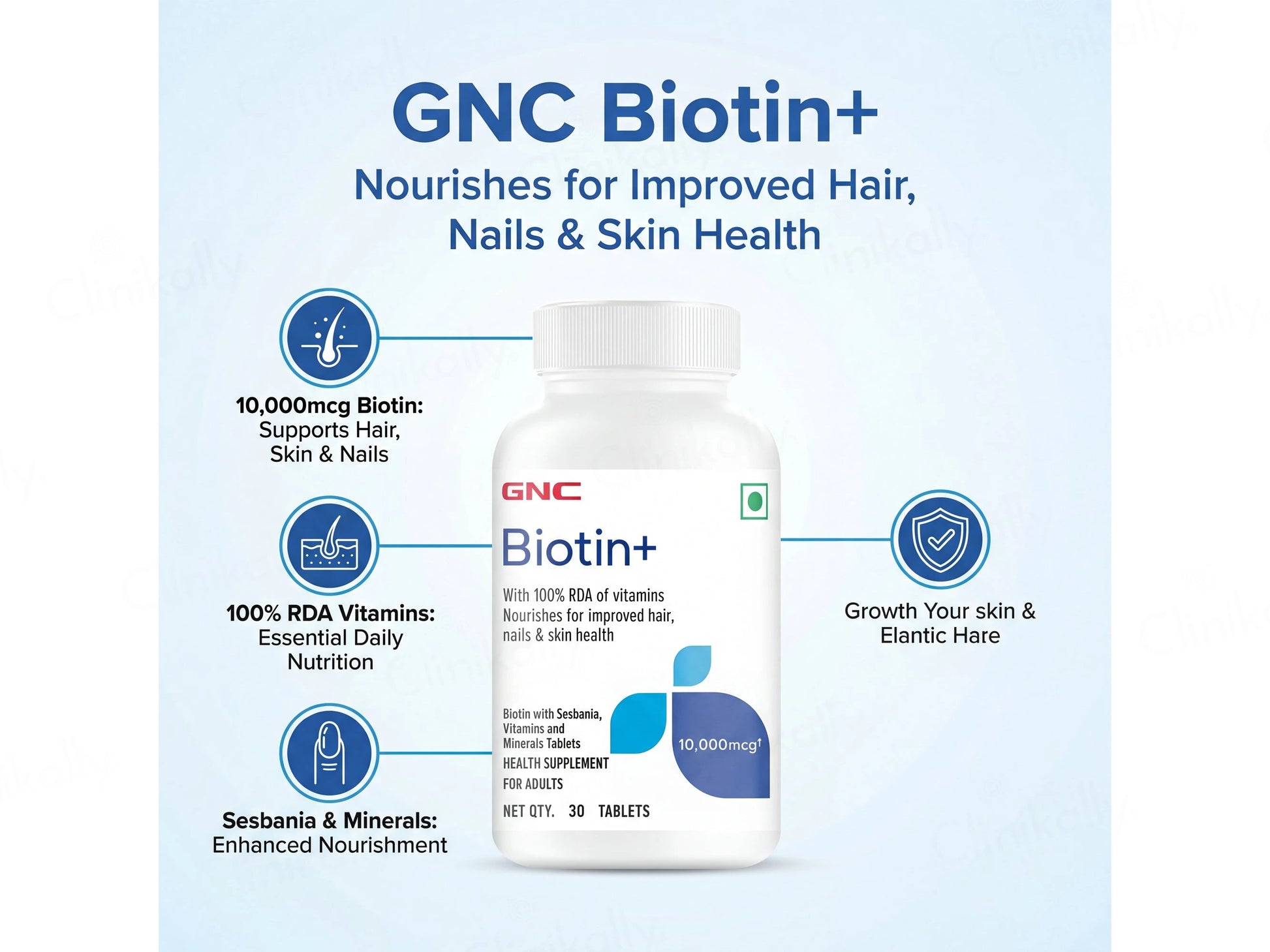 GNC Biotin 10000 mcg Health Supplement Tablet For Adults