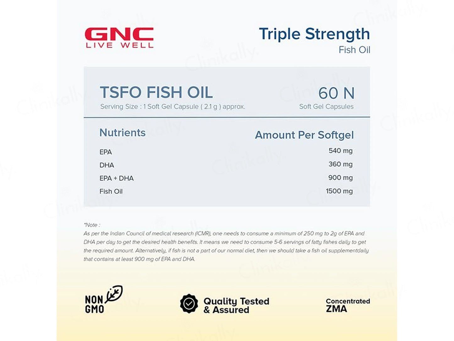 GNC Triple Strength Fish Oil Health Supplement Soft Gelatin Capsule