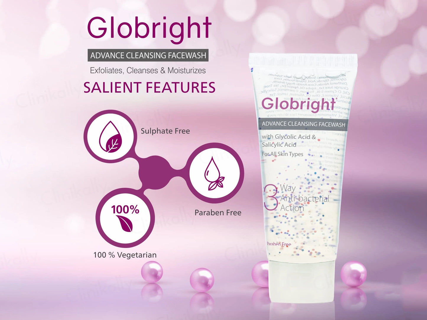 Globright 3 Way Anti-Bacterial Facewash
