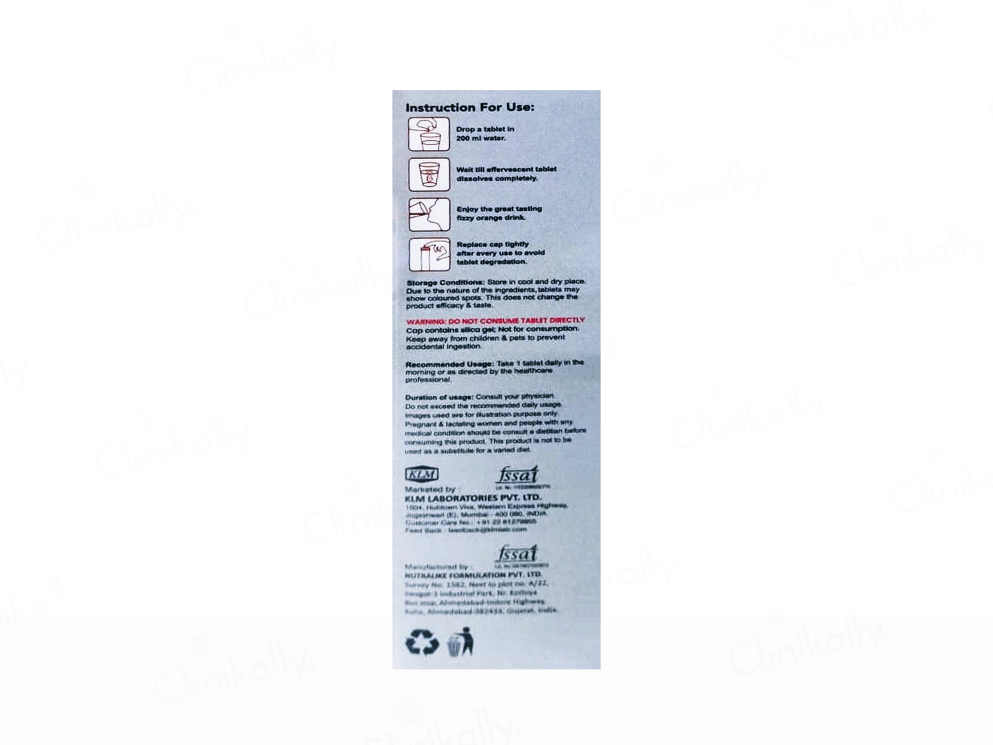 Glutaderm-C Effervescent Tablet - Orange Flavour