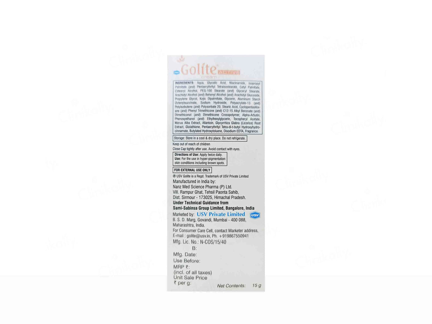 Golite Active Depigmenting Cream