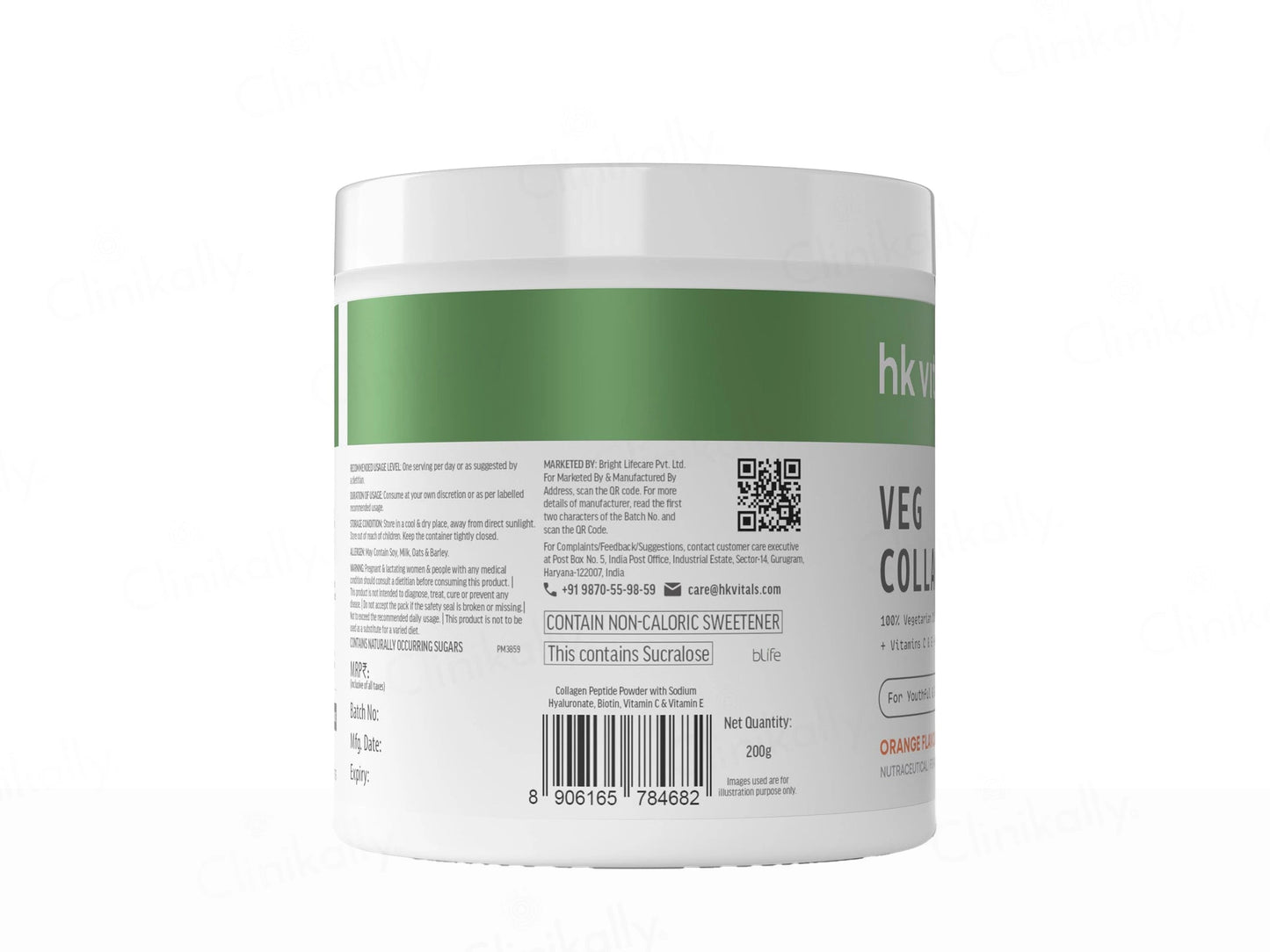 HK Vitals 100 Percent Veg Collagen Powder - Orange