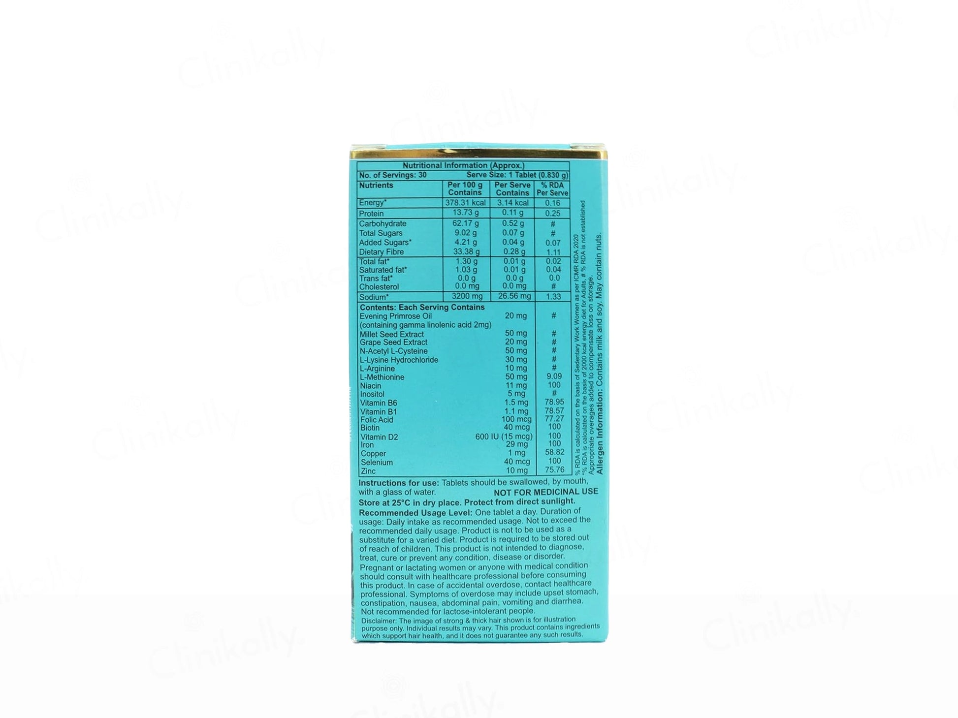 Hairbless Diva Nutraceutical Tablet For Women Bottle