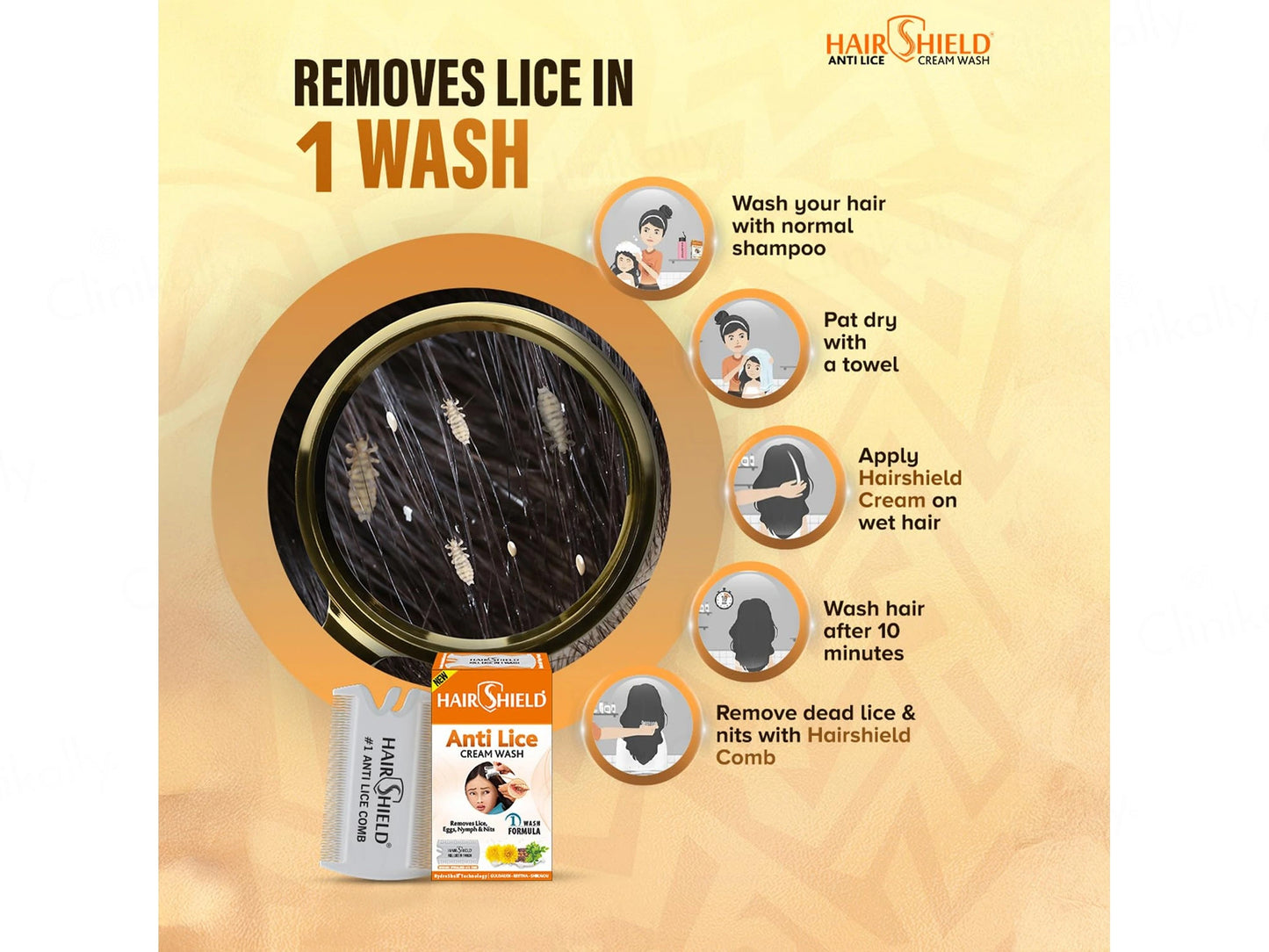 Hairshield Anti Lice Hair and  Scalp Cream Wash