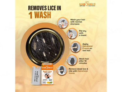 Hairshield Anti Lice Hair and  Scalp Cream Wash