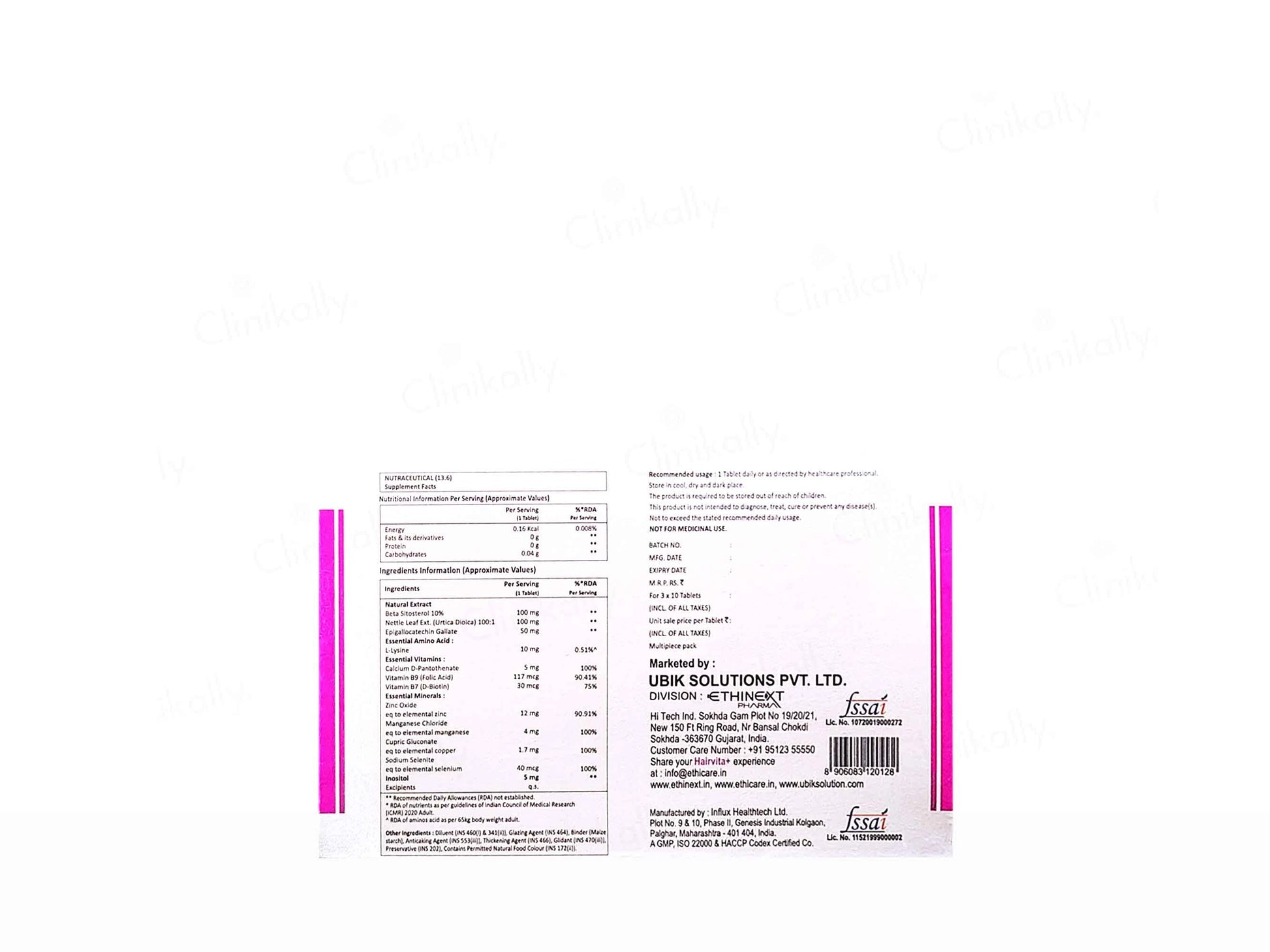 Hairvita Plus Vitamins and  Minerals Tablet