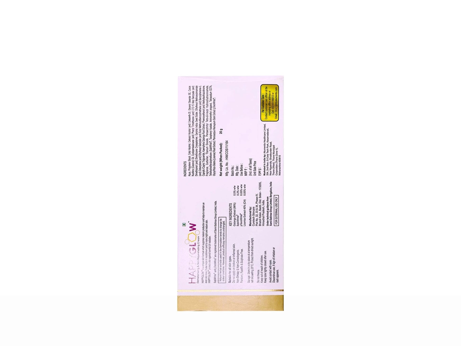 Happyglow Demelanising and  Skin Rejuvenating Cream