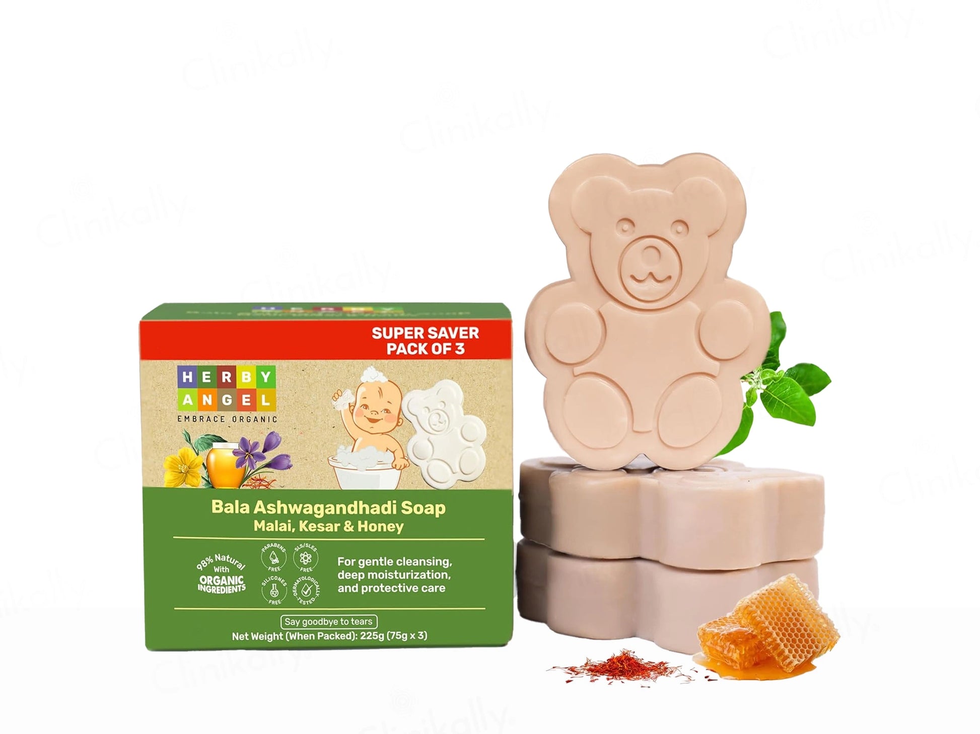 Herby Angel Bala Ashwagandhadi Soap For Babies Pack of 3