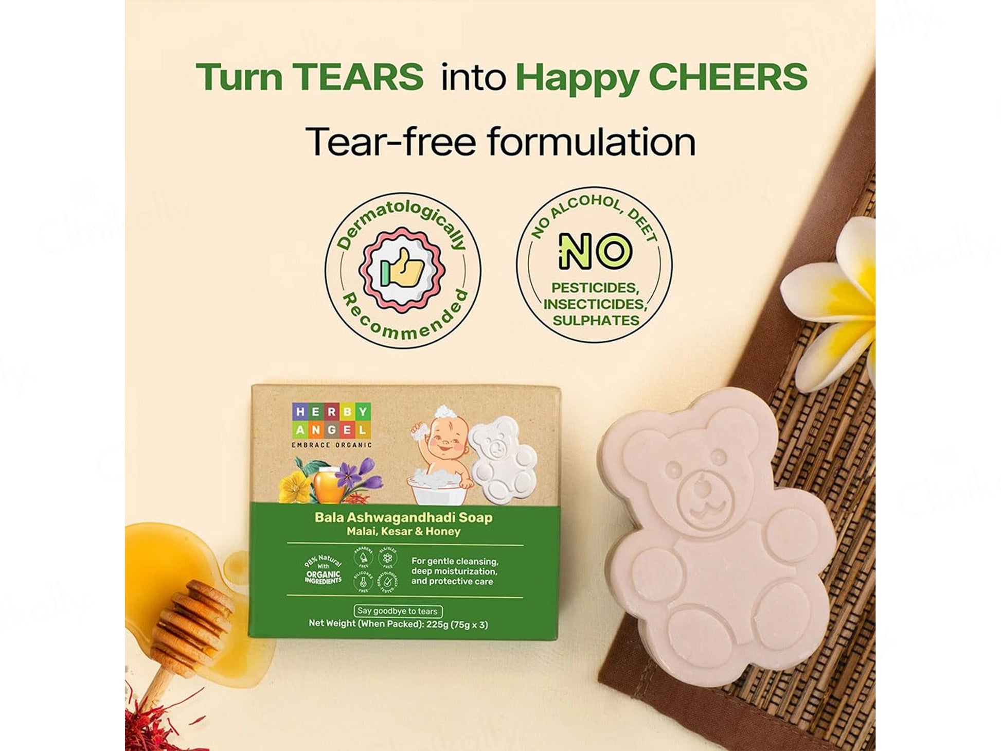 Herby Angel Bala Ashwagandhadi Soap For Babies Pack of 3