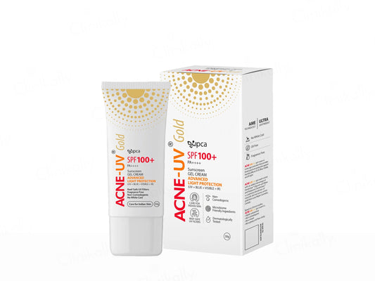 IPCA Acne-UV Gold Sunscreen Gel Cream SPF 100 PA