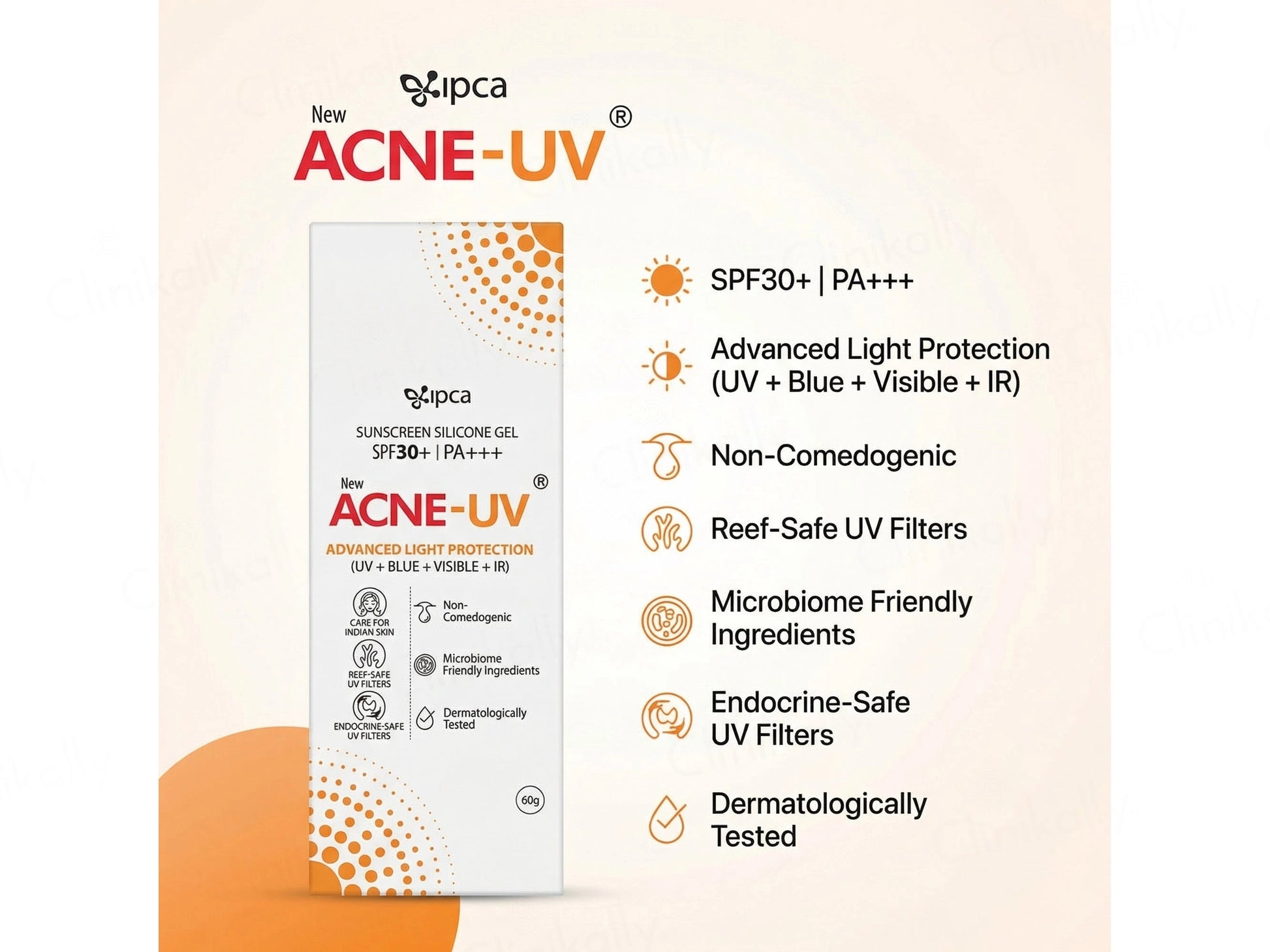 IPCA Acne-UV Silicone Sunscreen Gel SPF 30 PA