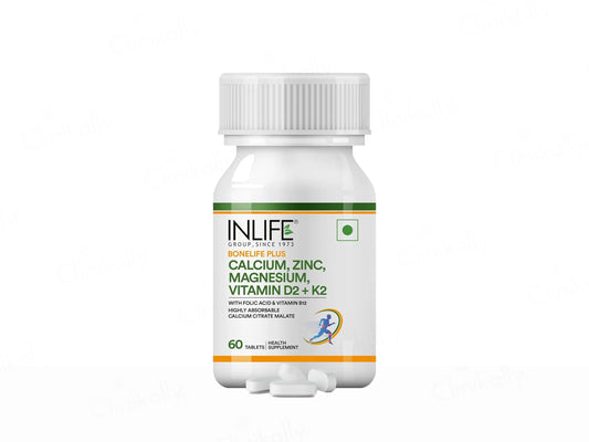 Inlife Bonelife Plus Calcium, Zinc, Magnesium, Vitamin D2  K2 Tablet