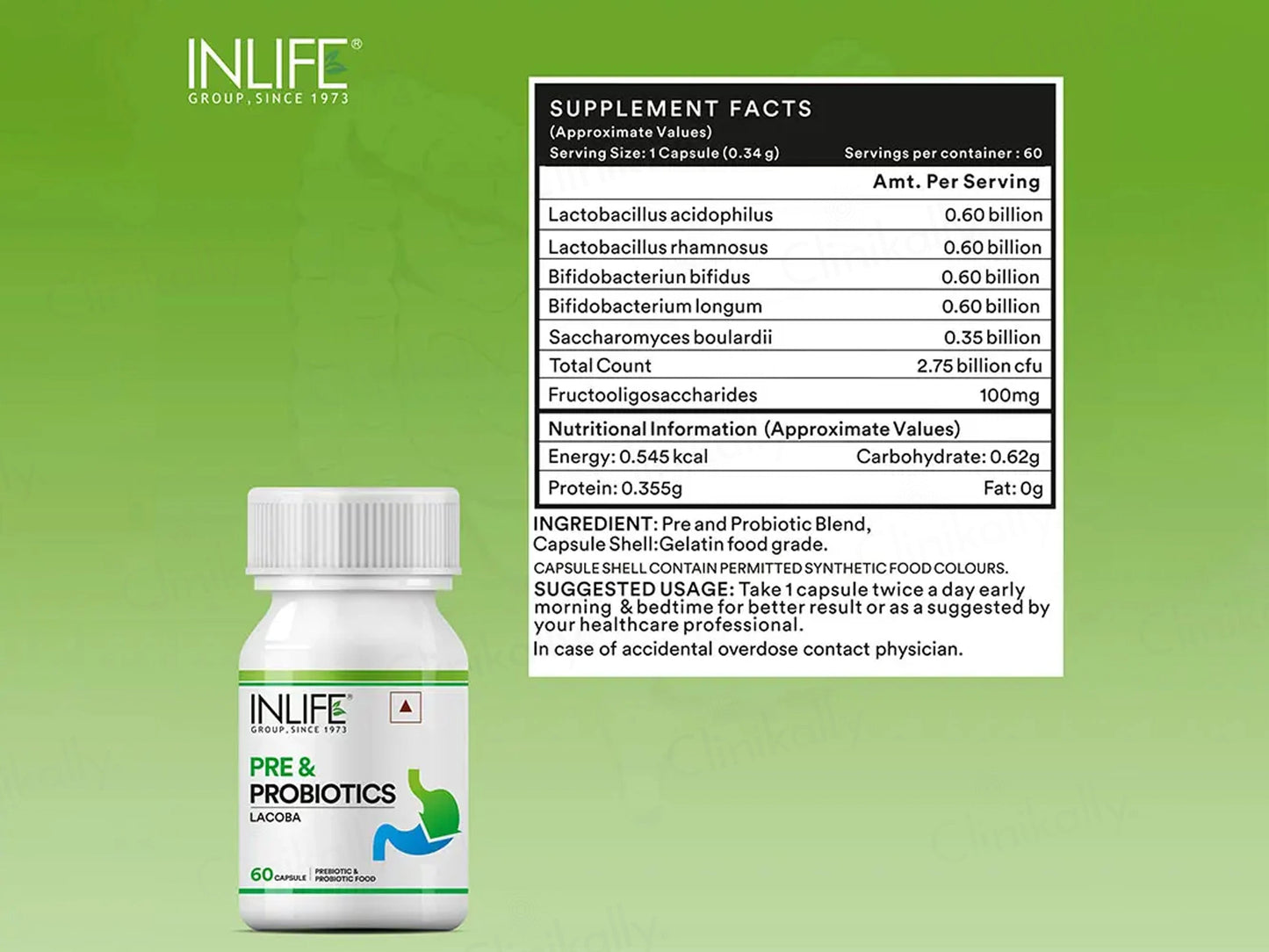 Inlife Lacoba Pre and  Probiotics Capsule
