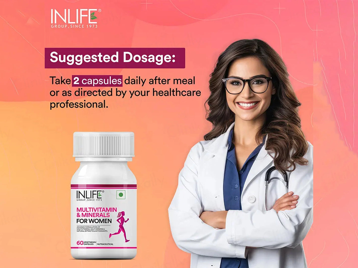 Inlife Multivitamin and  Minerals Vegetarian Capsule For Women